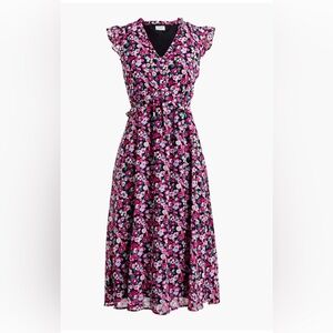 J Crew floral midi dress
